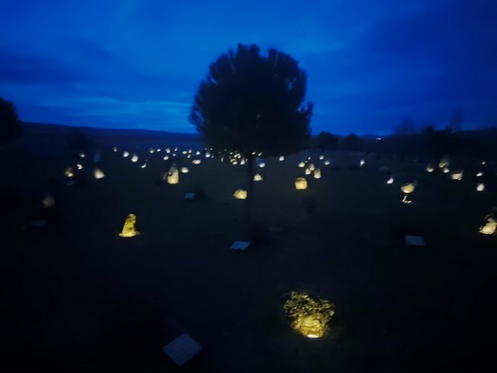 La necrópolis de Las Ruedas con la nueva iluminación nocturna